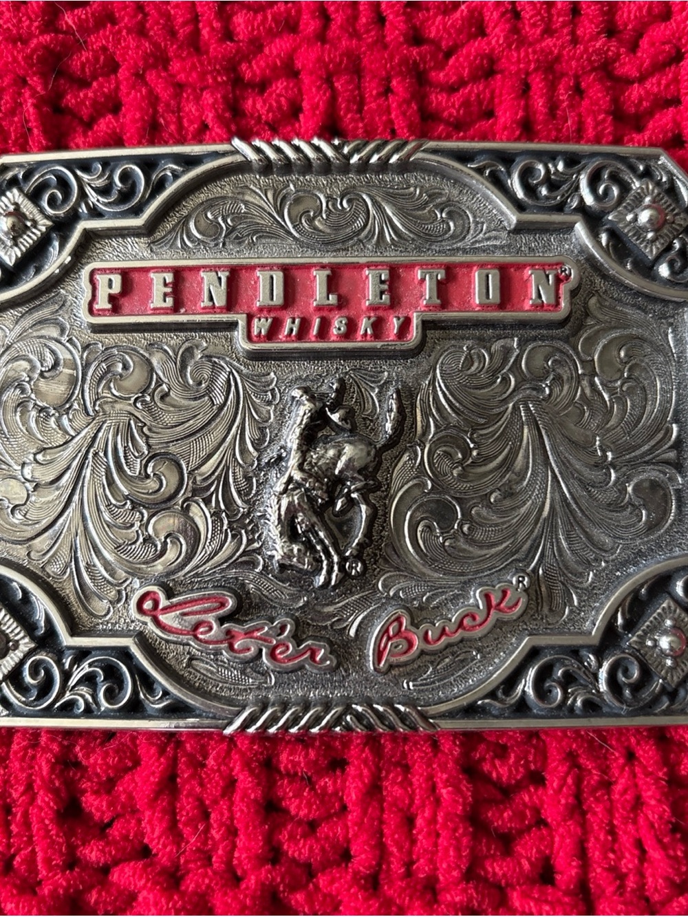 2019 Pendleton Whisky Belt Buckle Let'er Buck Montana Silversmiths
